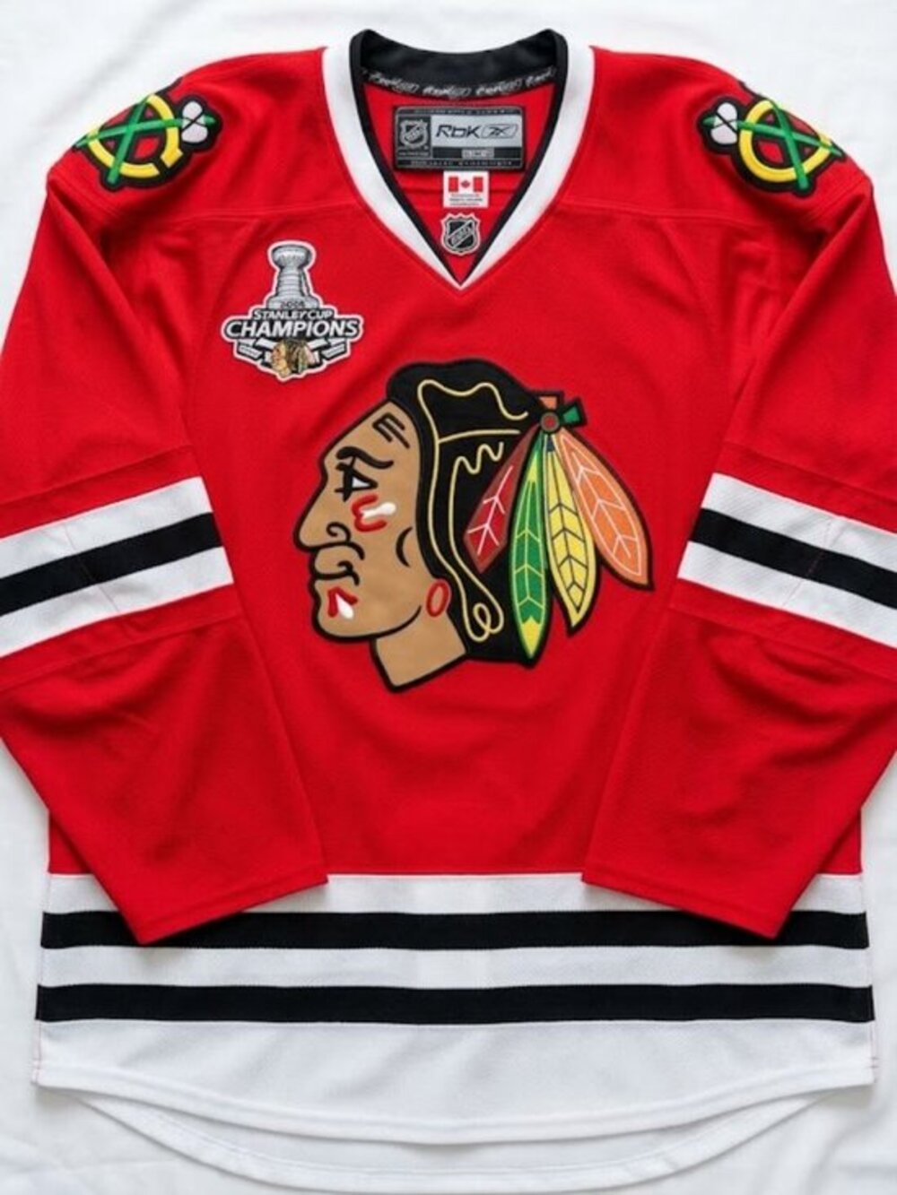 Reebok 6100 Authentic Blackhawks Jersey 56 MiC 2010 Stanley Cup Blank NWOT